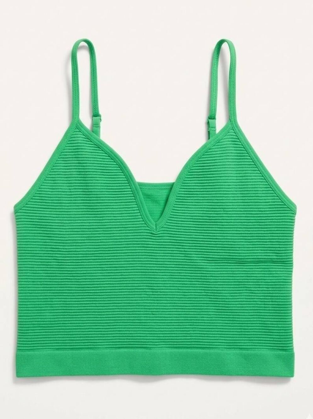 ☔️🔹️Green Ribbed Two Way Textured Sleeveless Bralette Cami XLarge